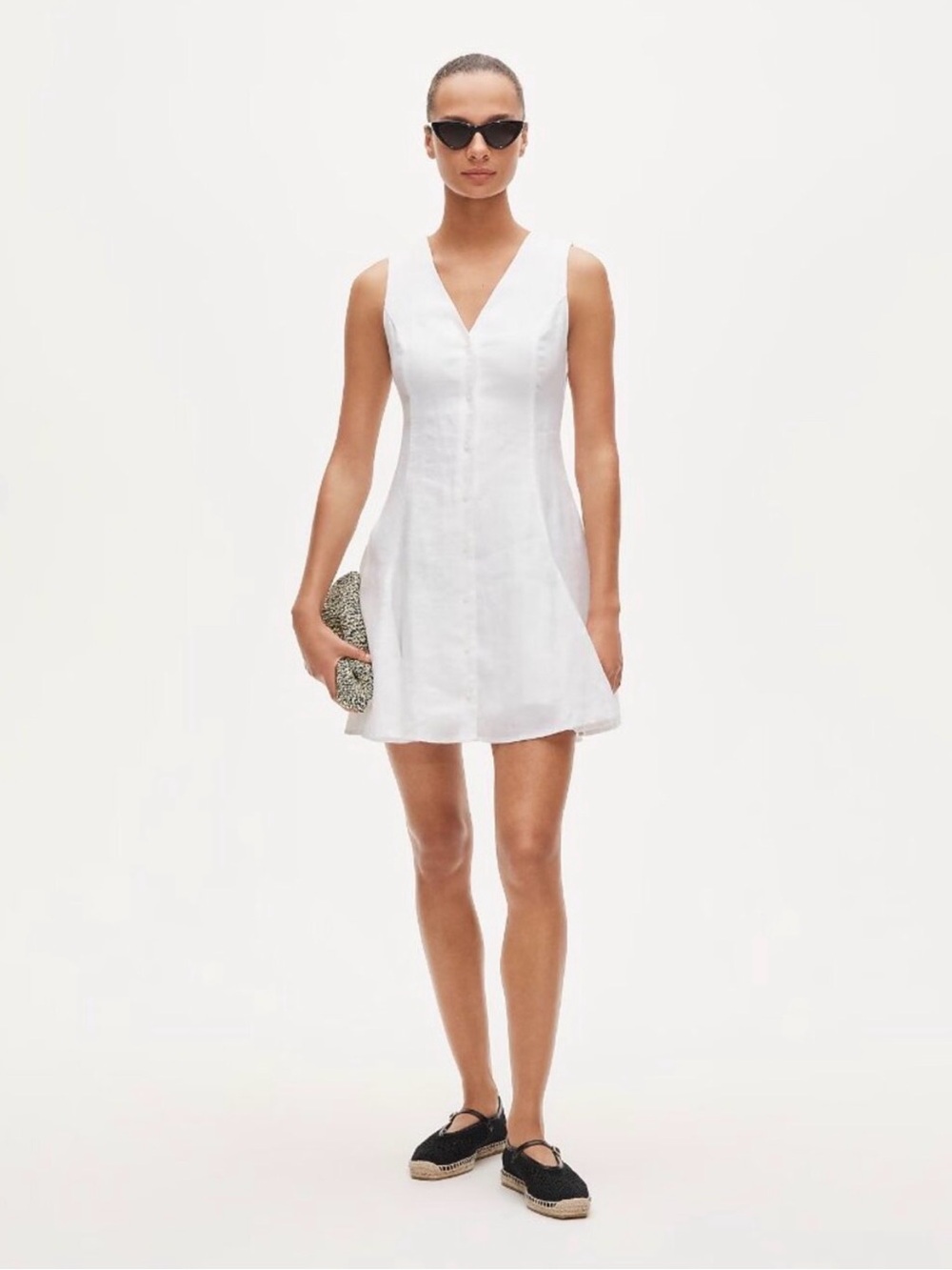 J Crew linen White A-Line Dress 4